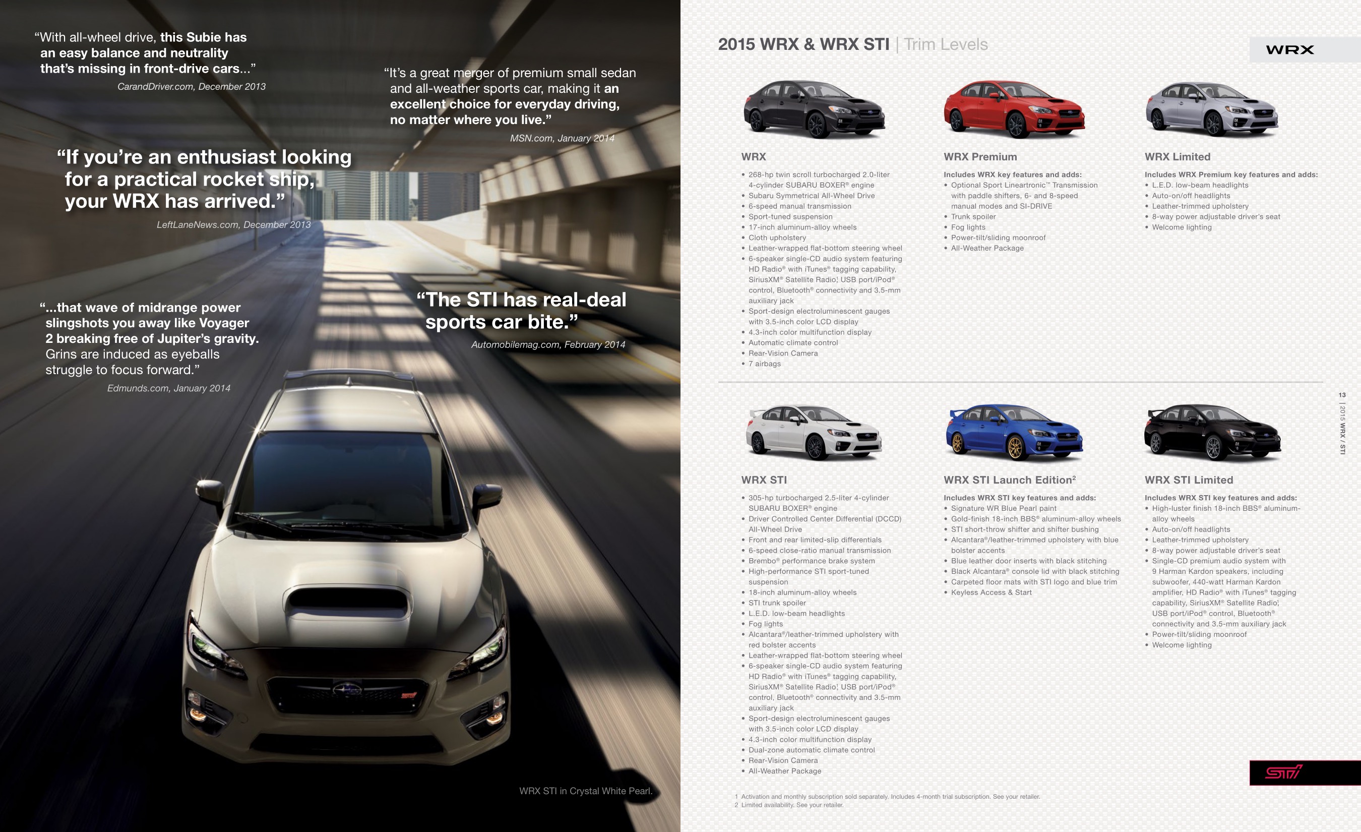 2015 Subaru Impreza WRX Brochure Page 11